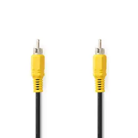 Composite Video Cable, RCA Male, RCA Male, Nickel Plated, 480p