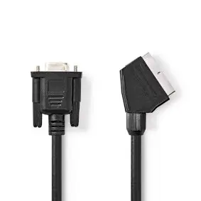 SCART Cable, SCART Male, VGA Female, Nickel Plated, 480p