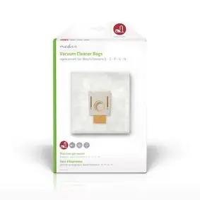 Vacuum Cleaner Bag, 4 pcs, Synthetic, Most sold for: Bosch / Siemens, White