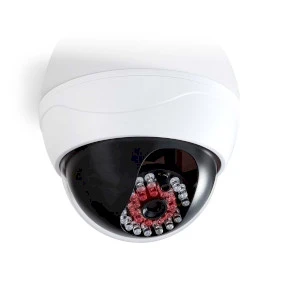 Dummy Security Camera, Dome, Battery Powered, Indoor, White