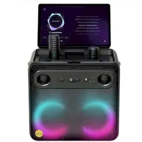 Break X2 Kaasaskantav karaokekõlar koos 10.1” puuteekraani ja 2 juhtmevaba mikrofoniga 300 W