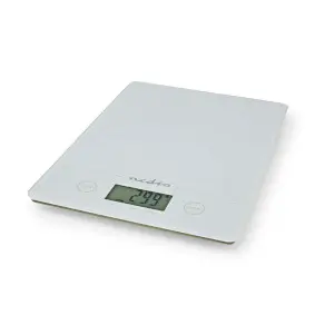 Kitchen Scales, Digital, Glass / Plastic, CR 2032 Battery, White
