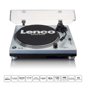 Direct drive turntable with USB / PC Encoding Metallic blue