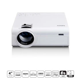 LCD Projector with high resolution, supports Full HD 1080P content White