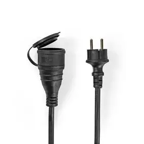 Power Extension Cable, Plug with earth contact male, Plug with earth contact female, Straight, Straight