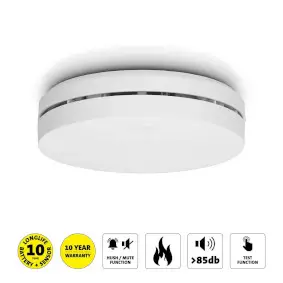 Design smoke detector with 10 year battery White