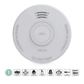 Stand alone smoke alarm with 1 year battery White