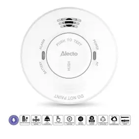 230V Smoke detector with 5 years battery back up White