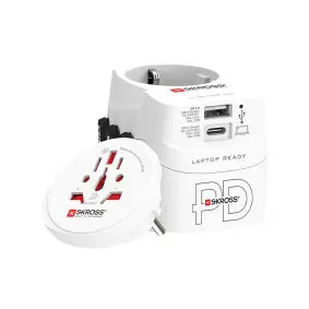 Reisiadapter 3-pooluseline maandusega integreeritud 45 W kiirlaadijaga PD USB (1 x USB C & 1 x USB)