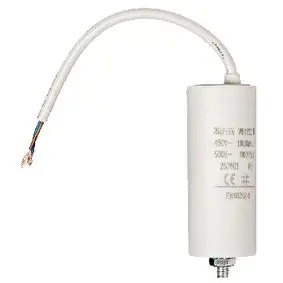 Capacitor, 25 uF, 450, Faston + Cable, 1 pcs