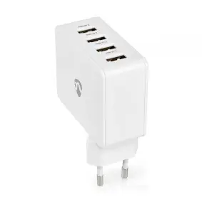 Wall Charger, 24 W, 4x 2.4 A, Number of outputs: 4, 4x USB-A