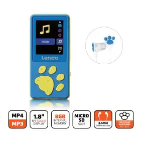 MP3/MP4 player with 8GB memory Blue