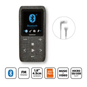 MP3/MP4 Player with Bluetooth® 8 GB Micro SD Card Grey