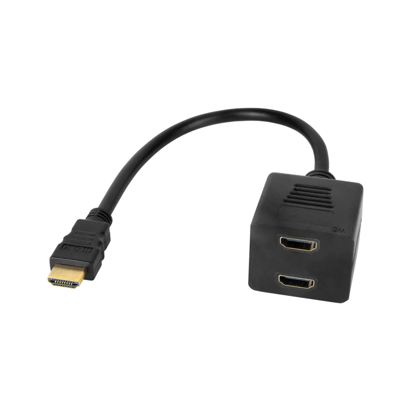 HDMI Plug to 2x HDMI Socket Adapter 20 cm