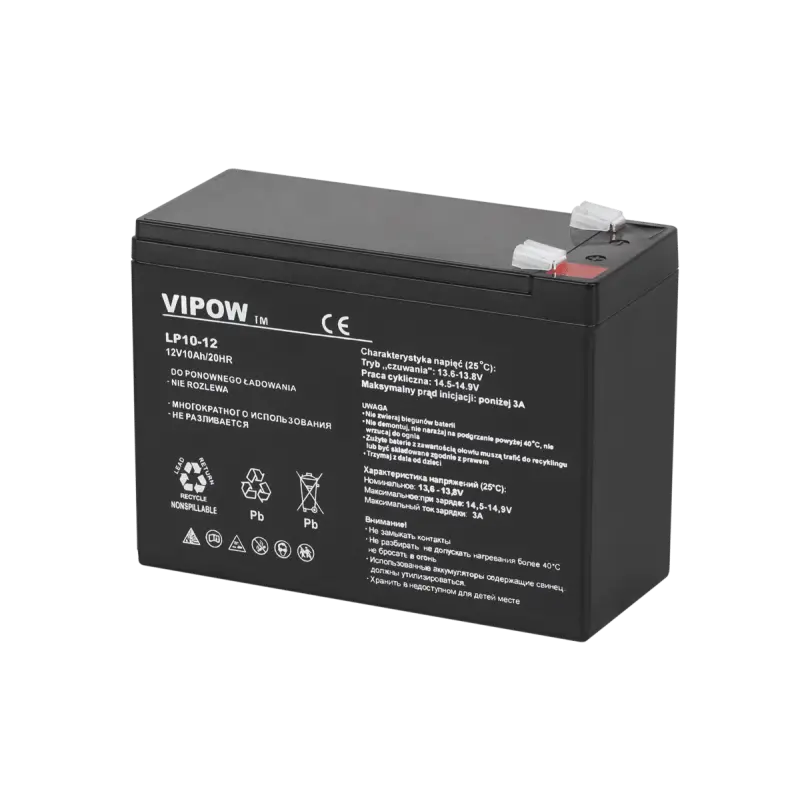 VIPOW гелевый аккумулятор 12В 10Ач