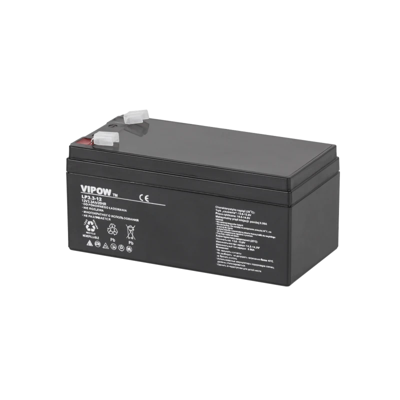 Гелевый аккумулятор VIPOW 12В 3.3Ач