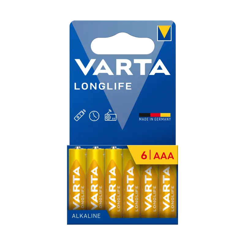 VARTA LR03 LONGLIFE alkaline patarei 6 tk/bl.