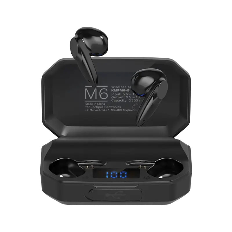 Kruger&Matz M6 Wireless In-Ear Headphones with Power Bank - Black