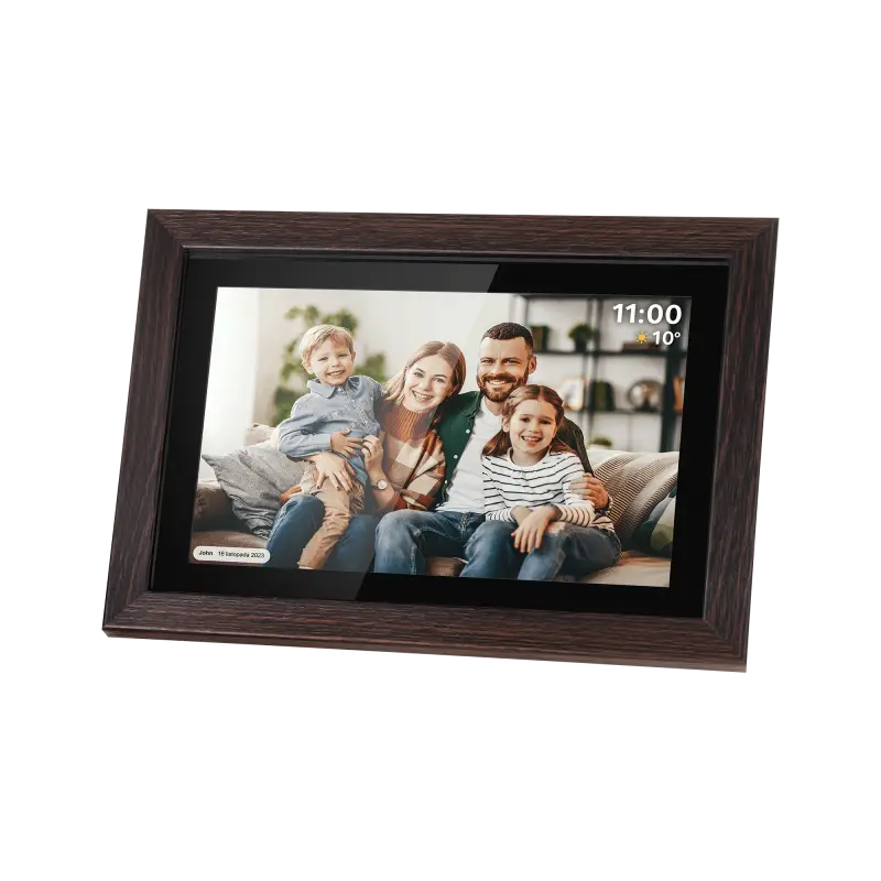 Цифровая фоторамка Kruger&Matz FRAMEO Wi-Fi 10.1" с деревянной рамкой