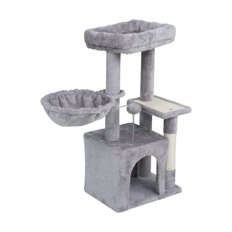 Когтеточка для кошек 40x30x80 см, серая, REBEL ANIMALS