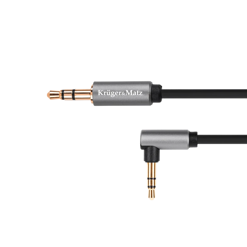 3.5mm stereo jack plug to 3.5mm stereo angled plug cable 1m Kruger&Matz Basic