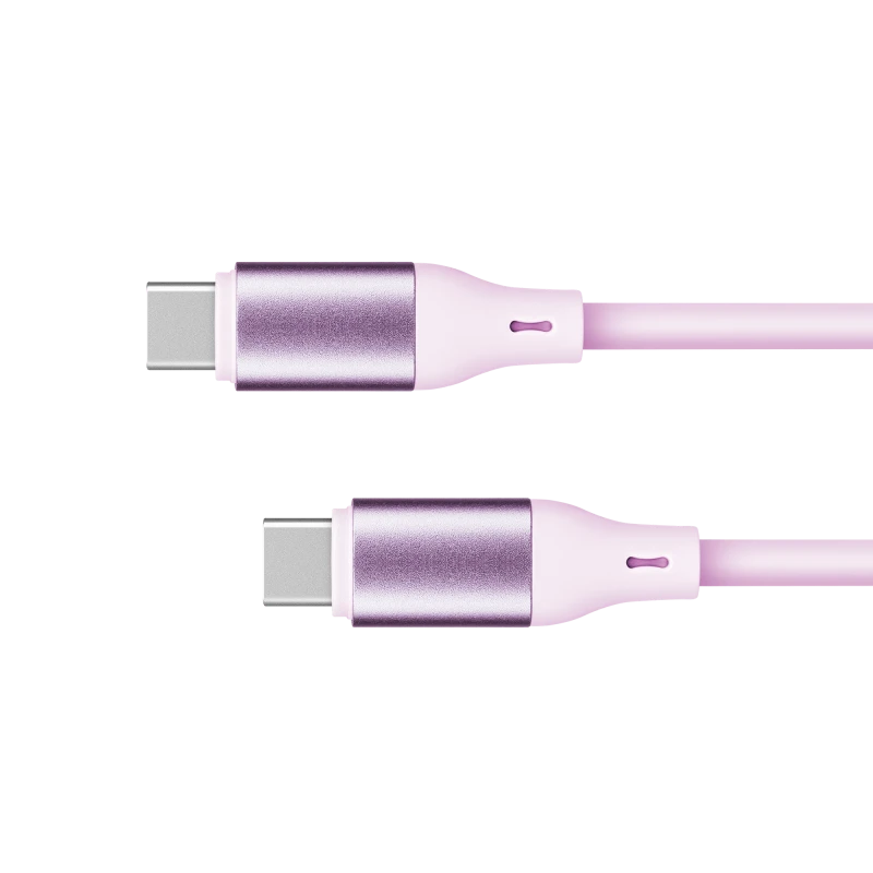 Кабель USB Type-C - USB Type-C 100 Вт 1 м силиконовый розовый Kruger&Matz Basic