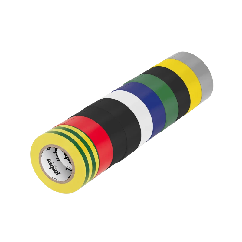 REBEL Insulating Tape Set (10 pcs - 0.13 mm x 19 mm x 10 yd) assorted colors