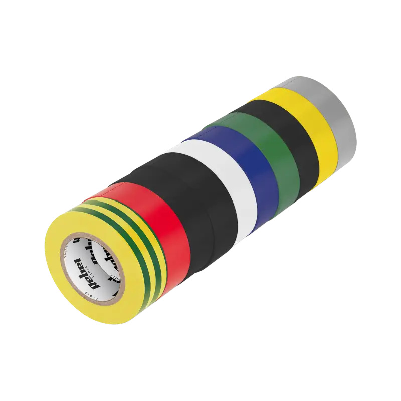 REBEL Insulating Tape Set (10 pcs - 0.13 mm x 19 mm x 20 yd) mixed colors