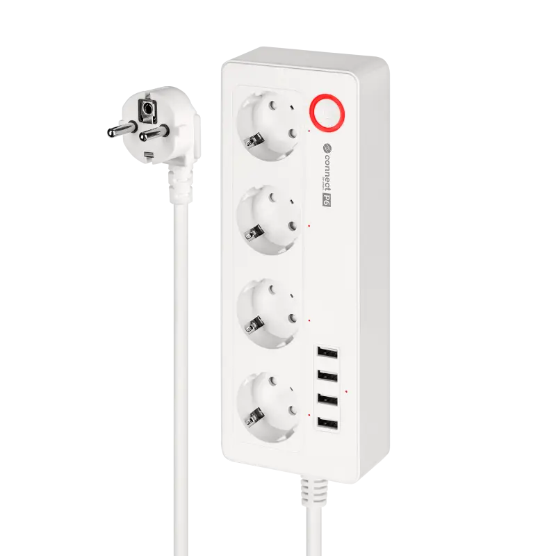 Kruger&Matz power strip 4 German-type sockets and 4xUSB 2100 mA Connect P6 Tuya