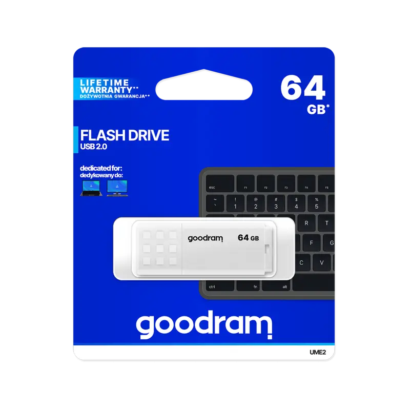 Goodram USB 2.0 64GB mälupulk, valge