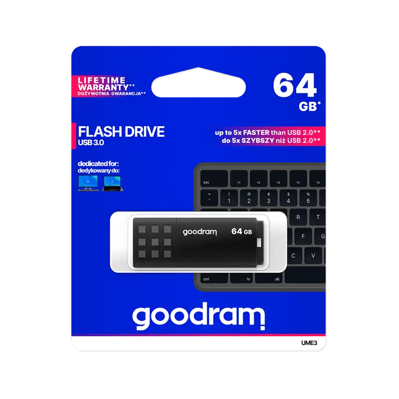 Goodram USB 3.2 64GB must mälupulk