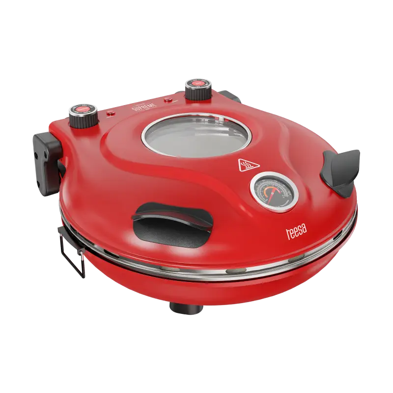 TEESA SUPREME MAX 1800 W pitsaahi, 400 kraadi, kaks kütteelementi, aken, punane, 35cm