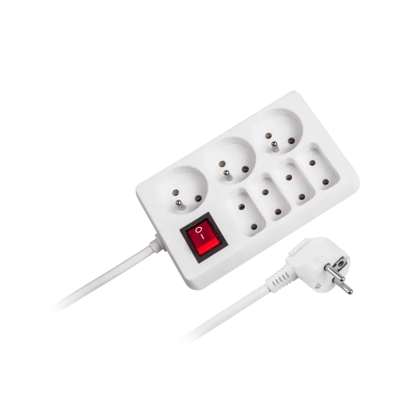 Rebel pikendusjuhe, 7 pistikupesa lülitiga, 3m (1,5mm)