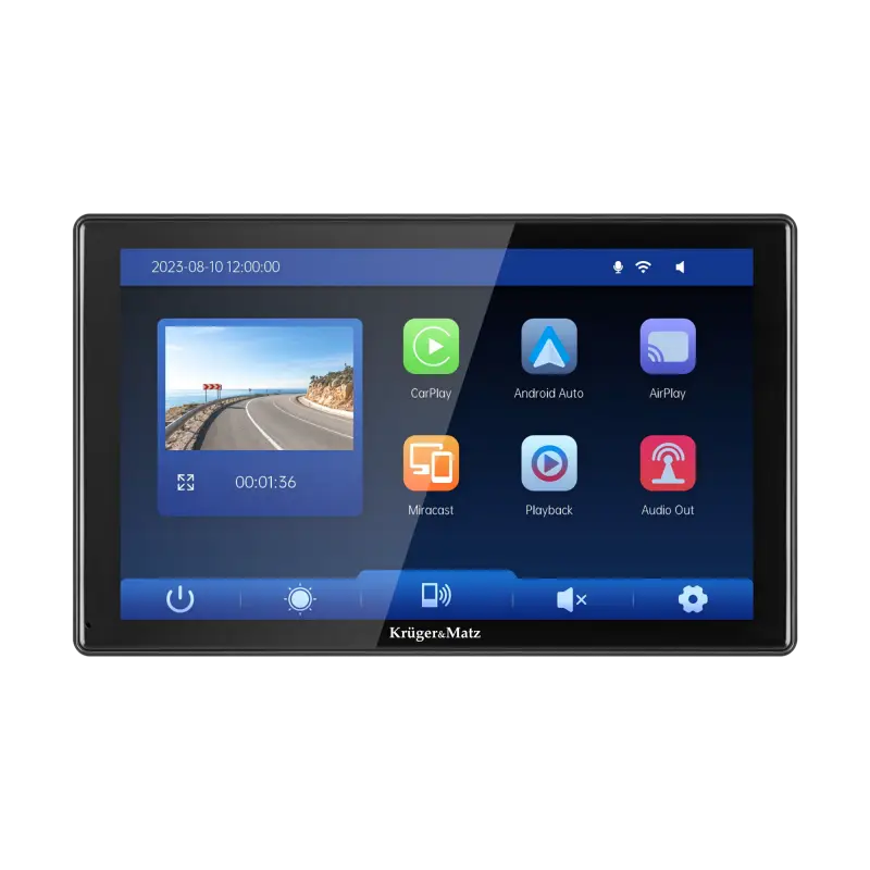 9" Multimeediakeskus Android Auto Apple Carplay koos DVR-i ja tagurduskaameraga Kruger&Matz