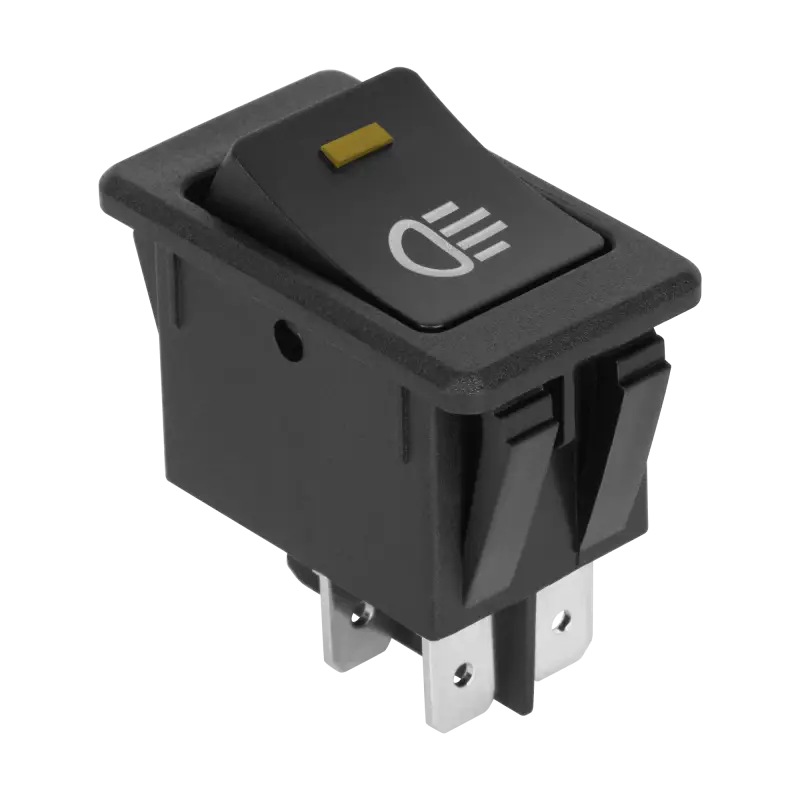12V выключатель с разъемом и желтым светодиодом