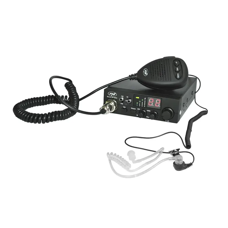 Juhtmevaba CB PNI Escort HP 8024 ASQ toiteplokk 12V-24V + PNI HF11 peakomplekt 1-kontaktilise pistikuga