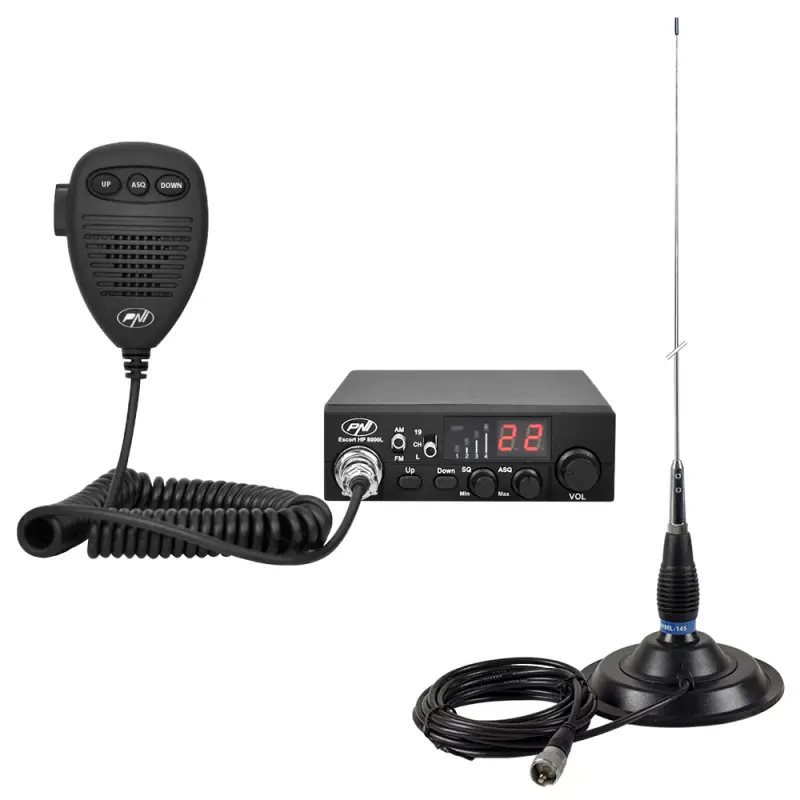 CB PNI raadiojaam CBI Escort HP 8000L ASQ + CB PNI ML145 antenn magnetiga 145 / PL