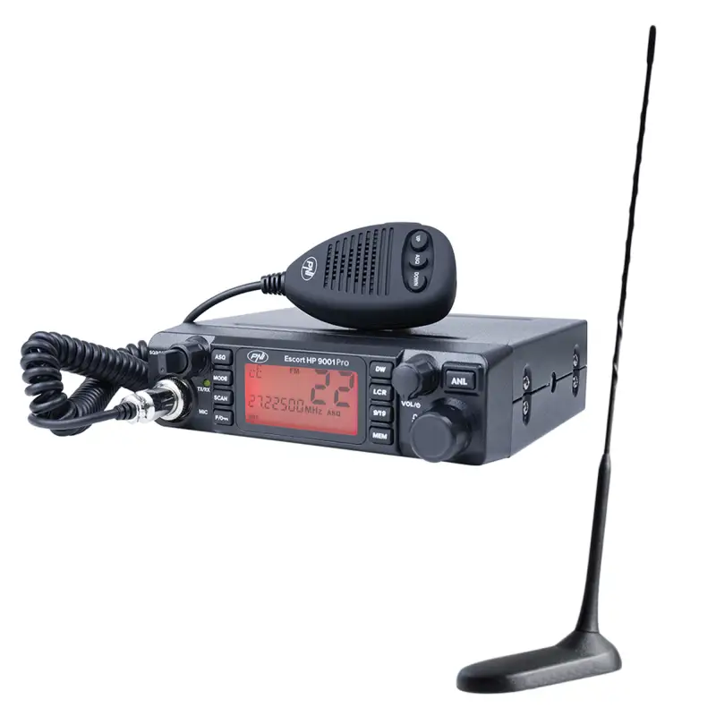 CB PNI ESCORT HP 9001 PRO ASQ 12/24 raadiojaama komplekt + CB PNI Extra 45 antenn magnetiga