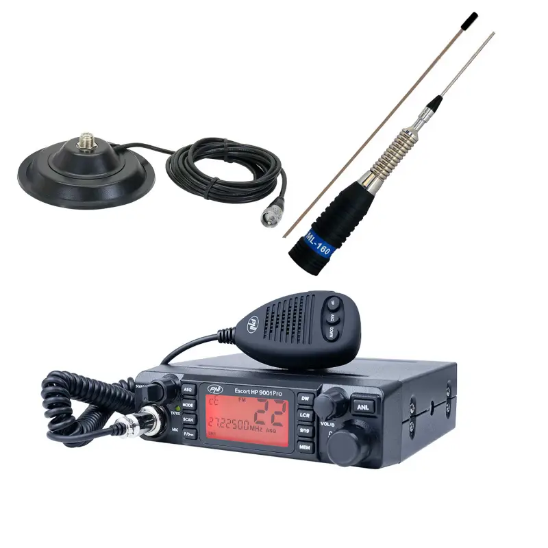 CB PNI ESCORT HP 9001 PRO ASQ raadiojaama komplekt + CB PNI ML160 antenn 145 / PL magnetiga