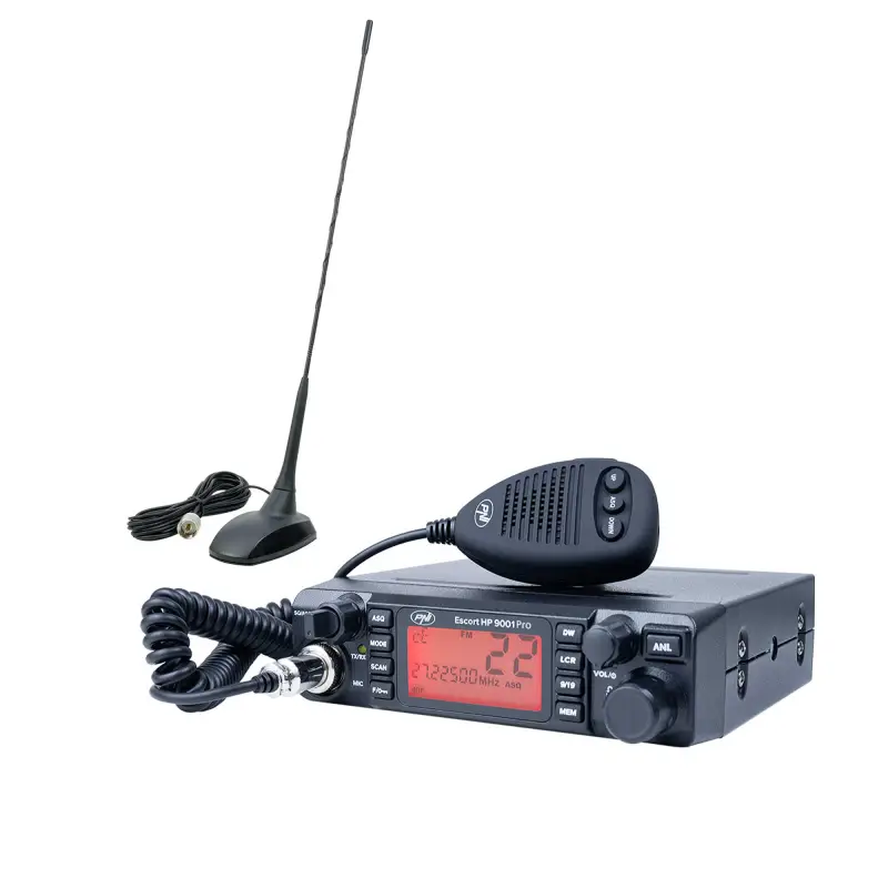 PNI HP 9001 PRO CB raadio, AM-FM, 12V, 4W + PNI Extra 48 antenn, magnet, 45cm, 150W, SWR 1.0