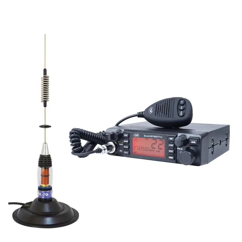 CB raadiojaama komplekt PNI ESCORT HP 9001 PRO ASQ (AM-FM, 12V, 4W) + PNI ML70 antenn (200W, 70cm)