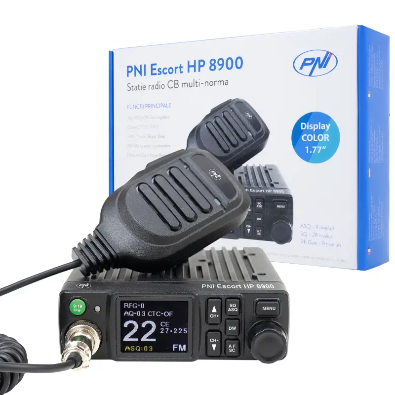 CB PNI Escort HP 8900 ASQ raadiojaam, 12V/24V, RF Gain, Roger Beep, CTCSS-DCS, Dual Watch, AM/FM EU sagedusala