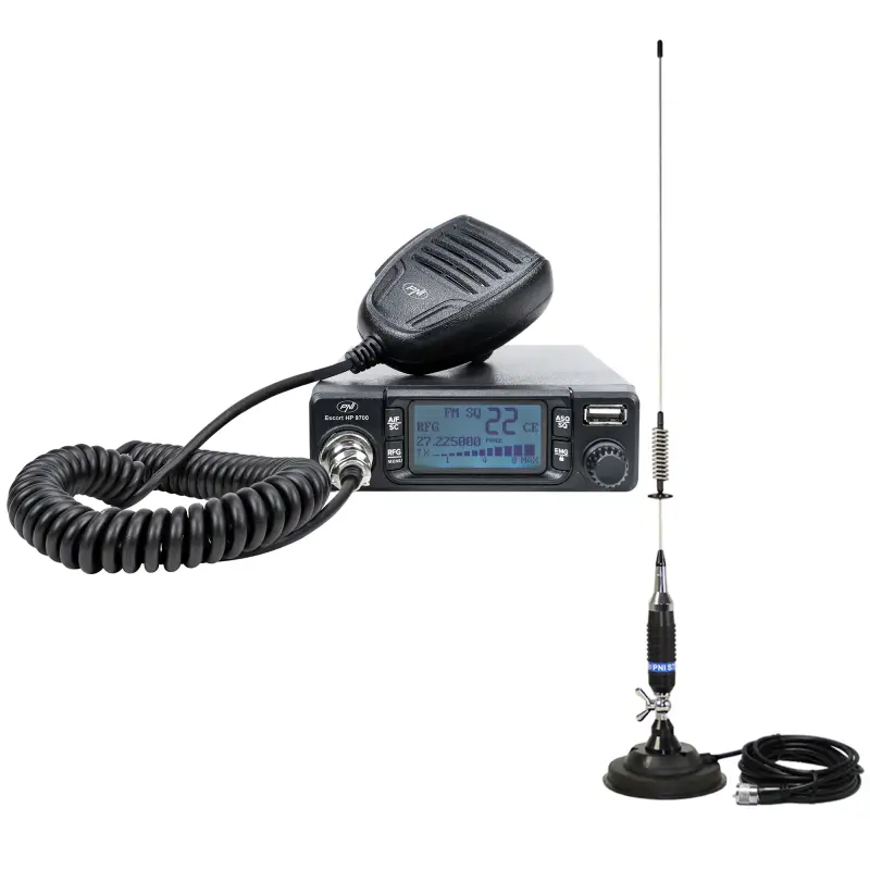 CB PNI Escort HP 9700 USB CB raadiojaam ja CB PNI S75 antenn magnetjalaga