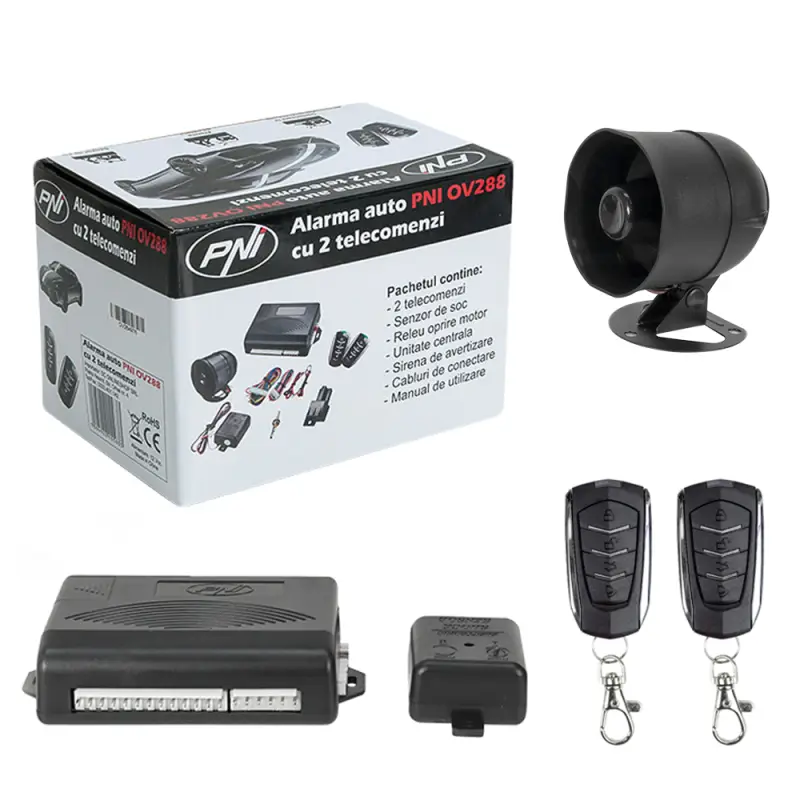 Autoalarm PNI OV288 2 puldiga ja kesklukustuse režiimiga