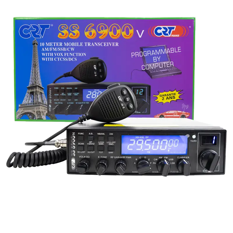 CRT SS 6900 VOX amatöörraadiojaam, CB/AM/FM/USB/SSB/CW, 28-29.7Mhz, 12V, programmeeritav