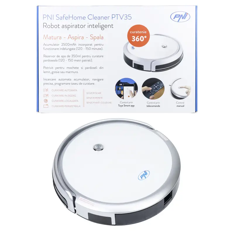 PNI SafeHome Cleaner PTV35 robottolmuimeja, WiFi, 30W, Tuya Smart äpi juhtimine