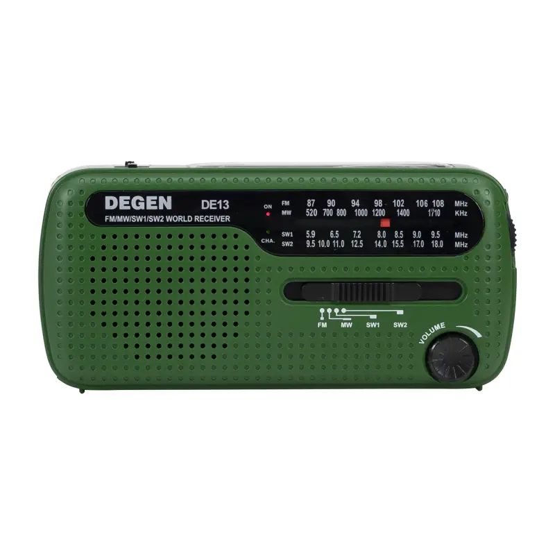 PNI Degen DE13 Avariiraadio, FM-AM-SW, päikeseenergia, aku, SOS, taskulamp