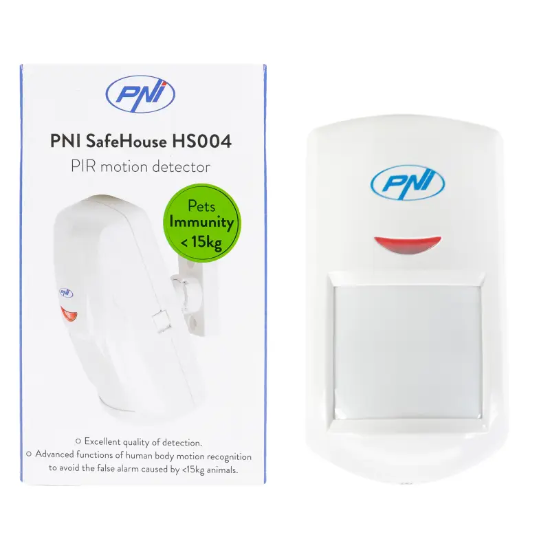 PNI HS004 PIR motion sensor, wireless, with animal immunity and adjustable sensitivity