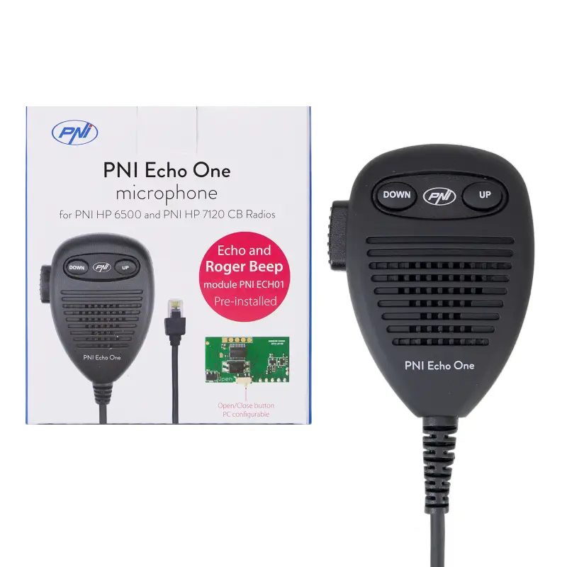 PNI Echo One mikrofon PNI HP 6500/7120 jaoks, reguleeritava kajarežiimi ja programmeeritava Roger piiksuga
