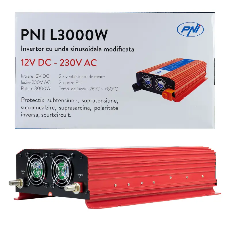 Inverterpinge PNI L3000W toiteallikas 12V 230V väljund
